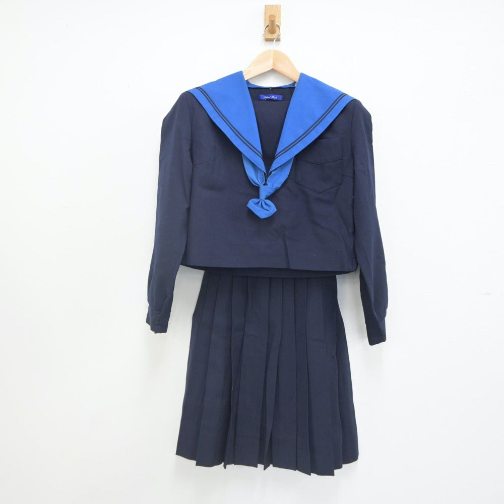 【中古】大阪府 大阪府立夕陽丘高等学校 女子制服 4点（セーラー服・スカート）sf023367