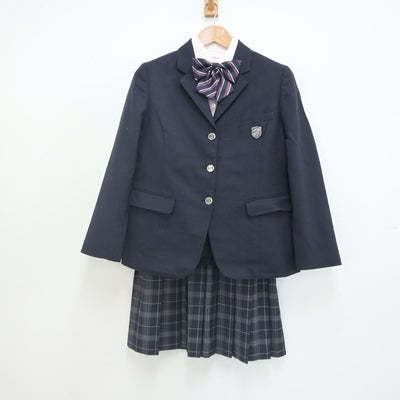 【中古】愛知県 菊華高等学校 女子制服 4点（ブレザー・シャツ・スカート）sf023370