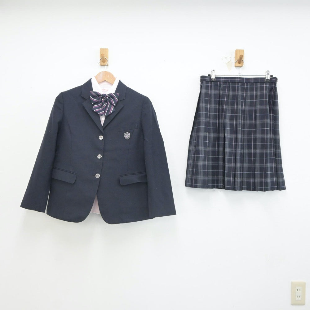 【中古】愛知県 菊華高等学校 女子制服 4点（ブレザー・シャツ・スカート）sf023370