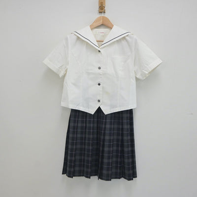 【中古】愛知県 菊華高等学校 女子制服 3点（セーラー服・スカート）sf023372