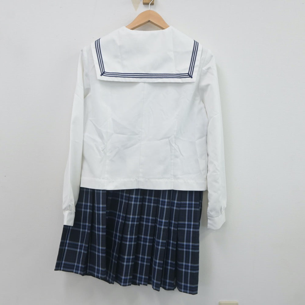 【中古】北海道 英藍高等学校 女子制服 4点（ニットベスト・セーラー服・スカート）sf023393