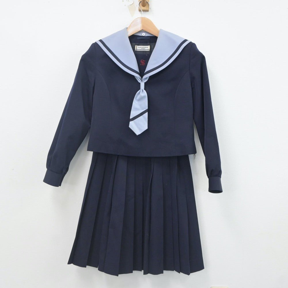 【中古】高知県 清和女子中学校 女子制服 4点（セーラー服・スカート）sf023394