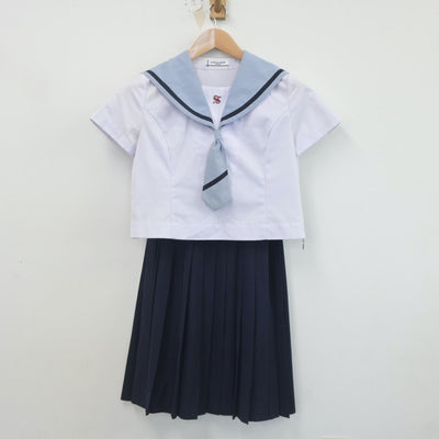 【中古】高知県 清和女子中学校 女子制服 6点（セーラー服・セーラー服・スカート）sf023395