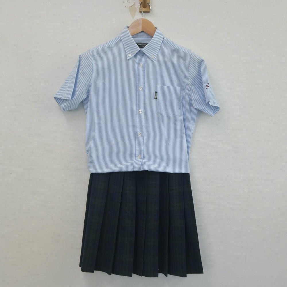 【中古】福岡県 柳川高等学校 女子制服 2点（シャツ・スカート）sf023411