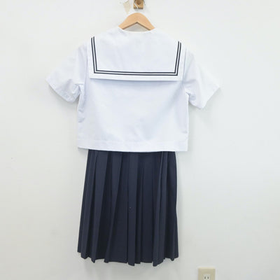 【中古】福岡県 柳城中学校 女子制服 3点（セーラー服・セーラー服・スカート）sf023412