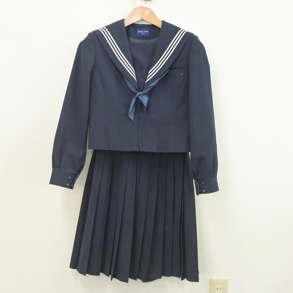 【中古】福岡県 柳城中学校 女子制服 3点（セーラー服・スカート）sf023413