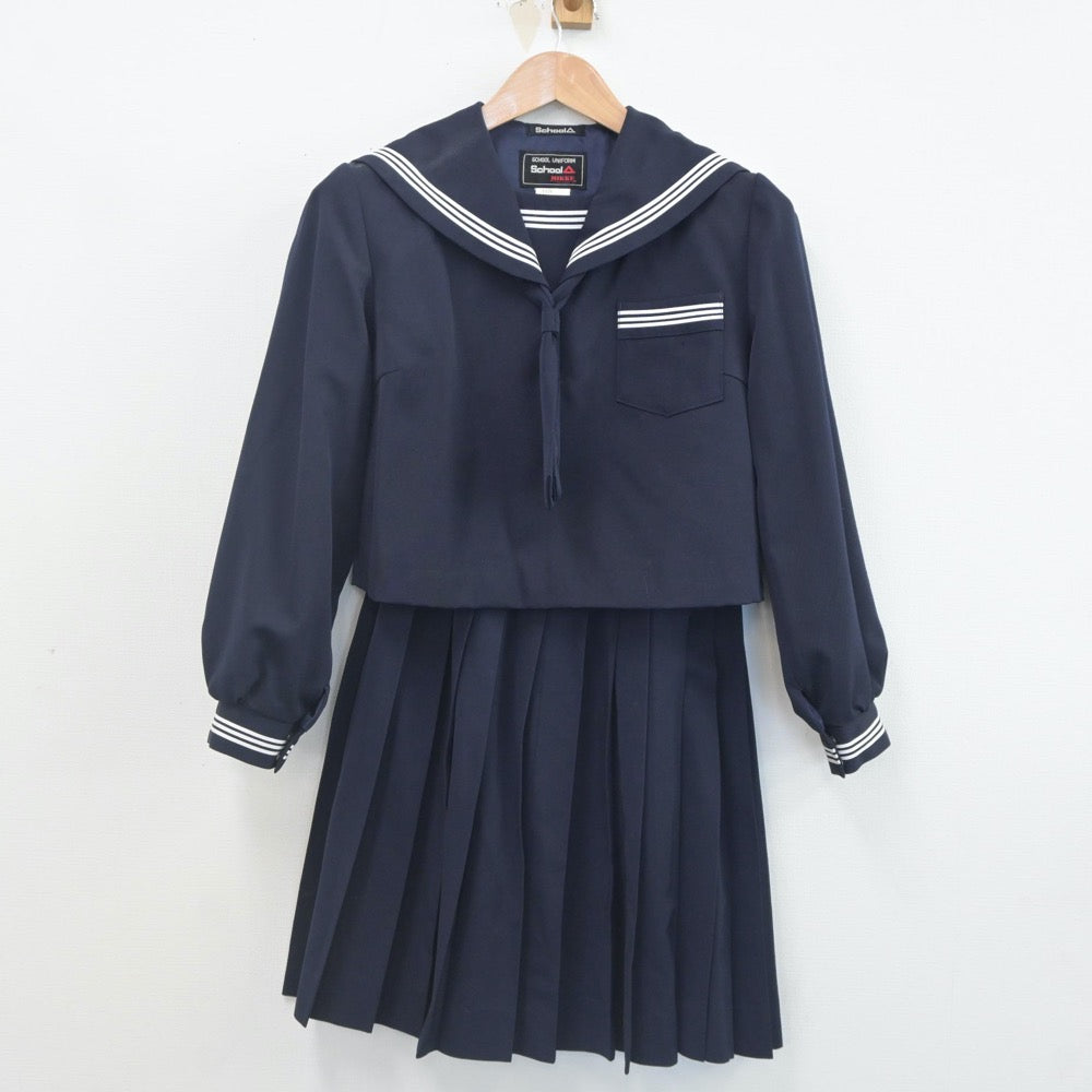 【中古】北海道 網走市立第３中学校 女子制服 3点（セーラー服・スカート）sf023415