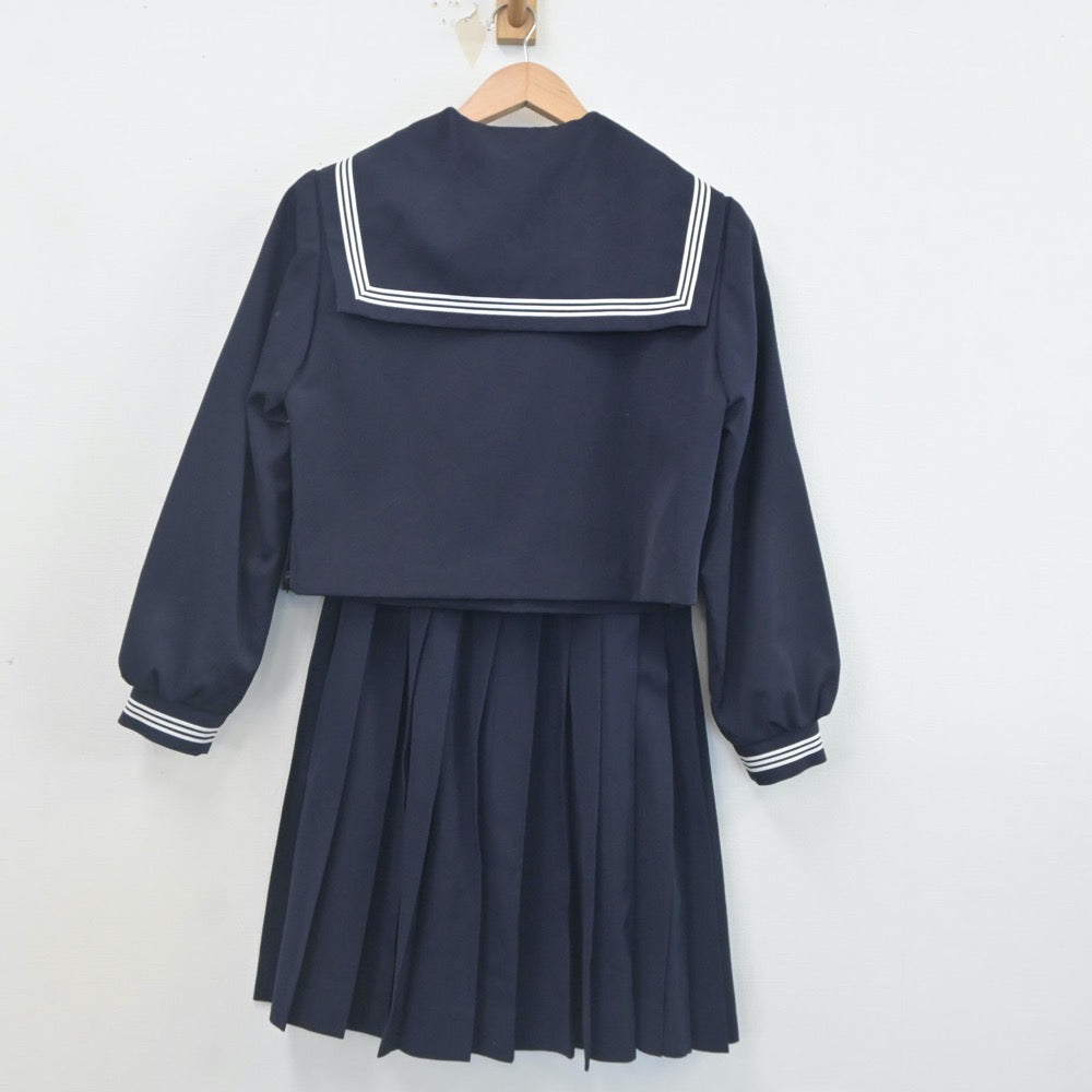 【中古】北海道 網走市立第３中学校 女子制服 3点（セーラー服・スカート）sf023415