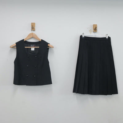 【中古】北海道 網走南ヶ丘高等学校 女子制服 2点（ベスト・スカート）sf023417