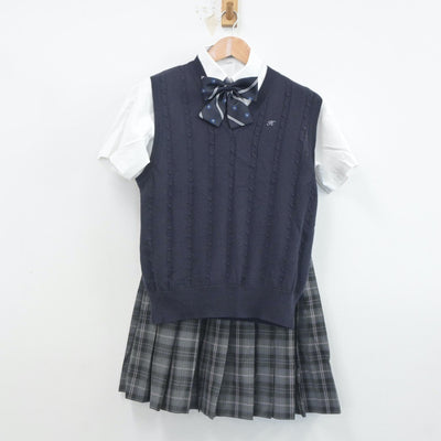 【中古】神奈川県 白鵬女子高等学校 女子制服 5点（ニットベスト・シャツ・スカート）sf023420