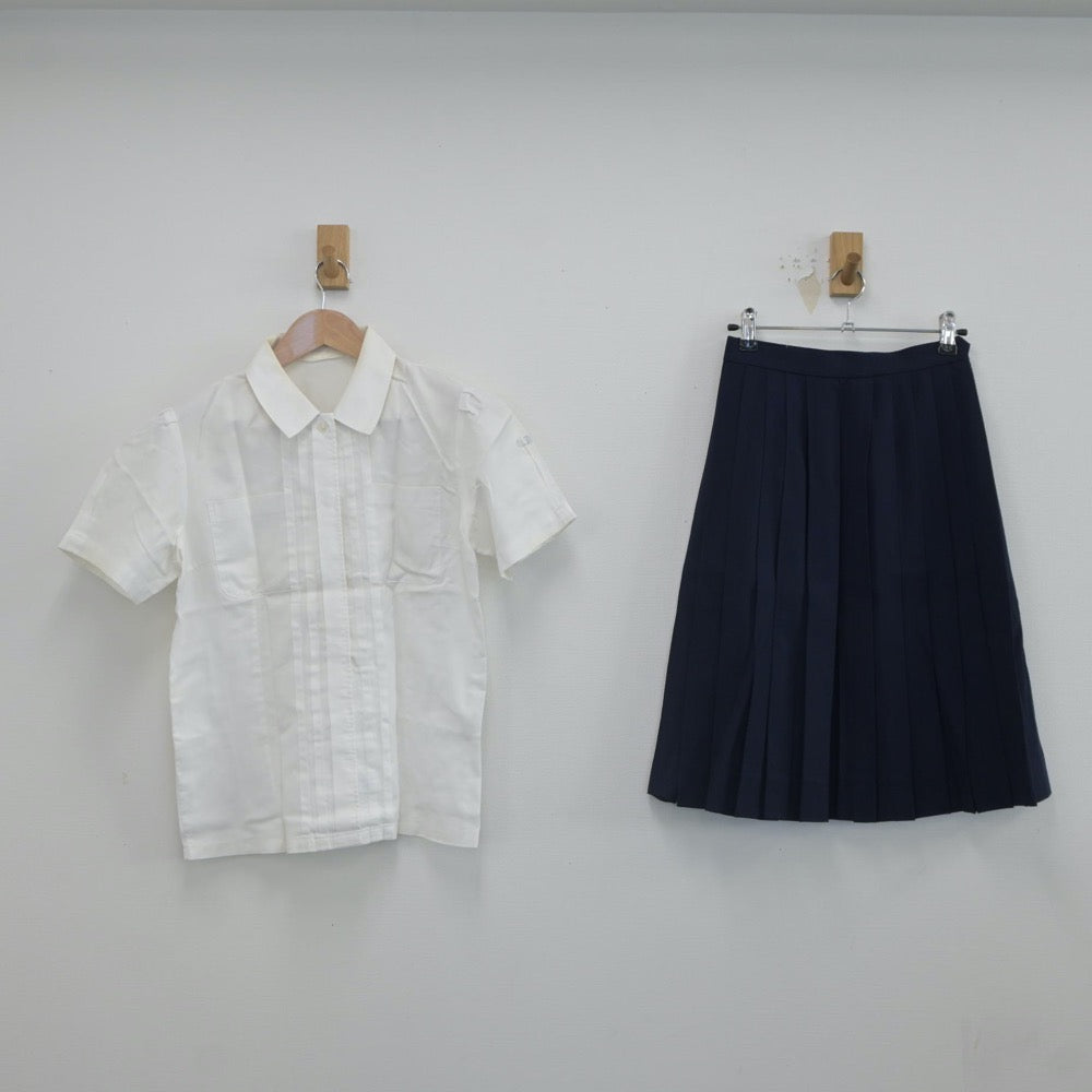 【中古】愛知県 岡崎北高等学校 女子制服 3点（シャツ・スカート・スカート）sf023427