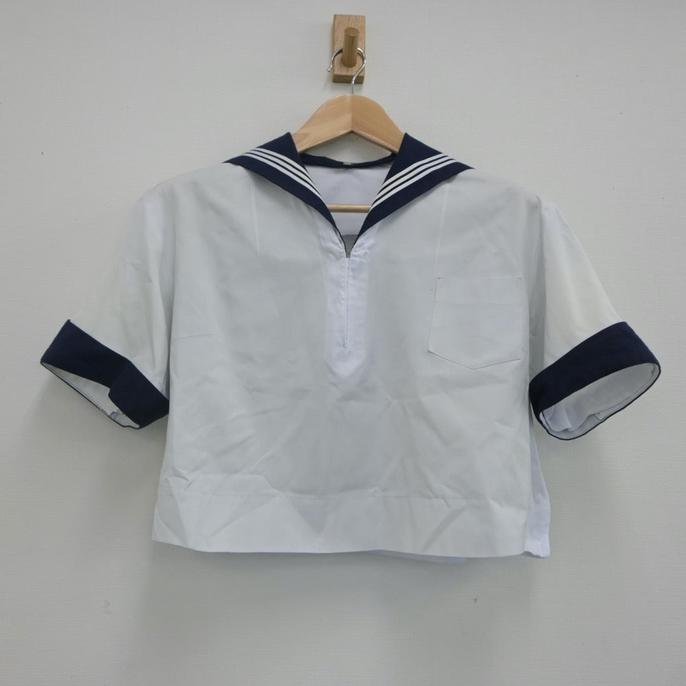 【中古】神奈川県 鎌倉女学院中学校・高等学校 女子制服 3点（セーラー服・スカート）sf023433