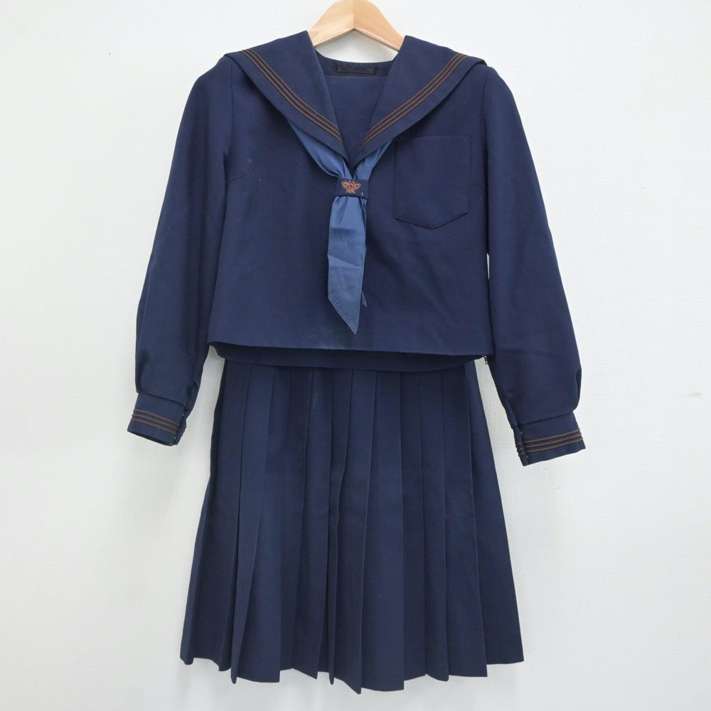 【中古】鳥取県 米子南高等学校 女子制服 3点（セーラー服・スカート）sf023445