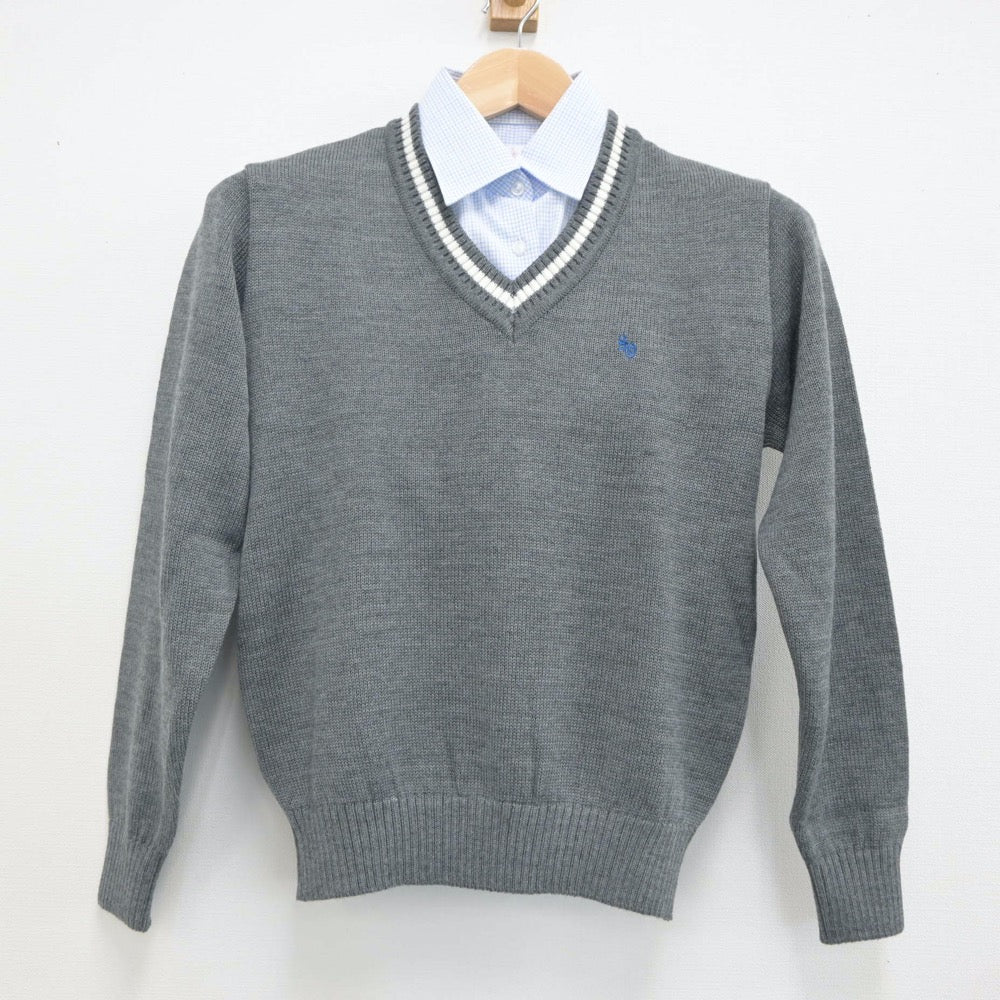 【中古】北海道 札幌大谷中学校 女子制服 3点（シャツ・ニット）sf023451