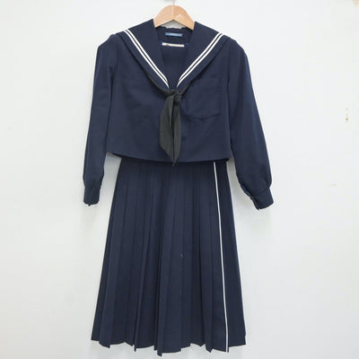 【中古】愛知県 葵中学校 女子制服 3点（セーラー服・スカート）sf023455