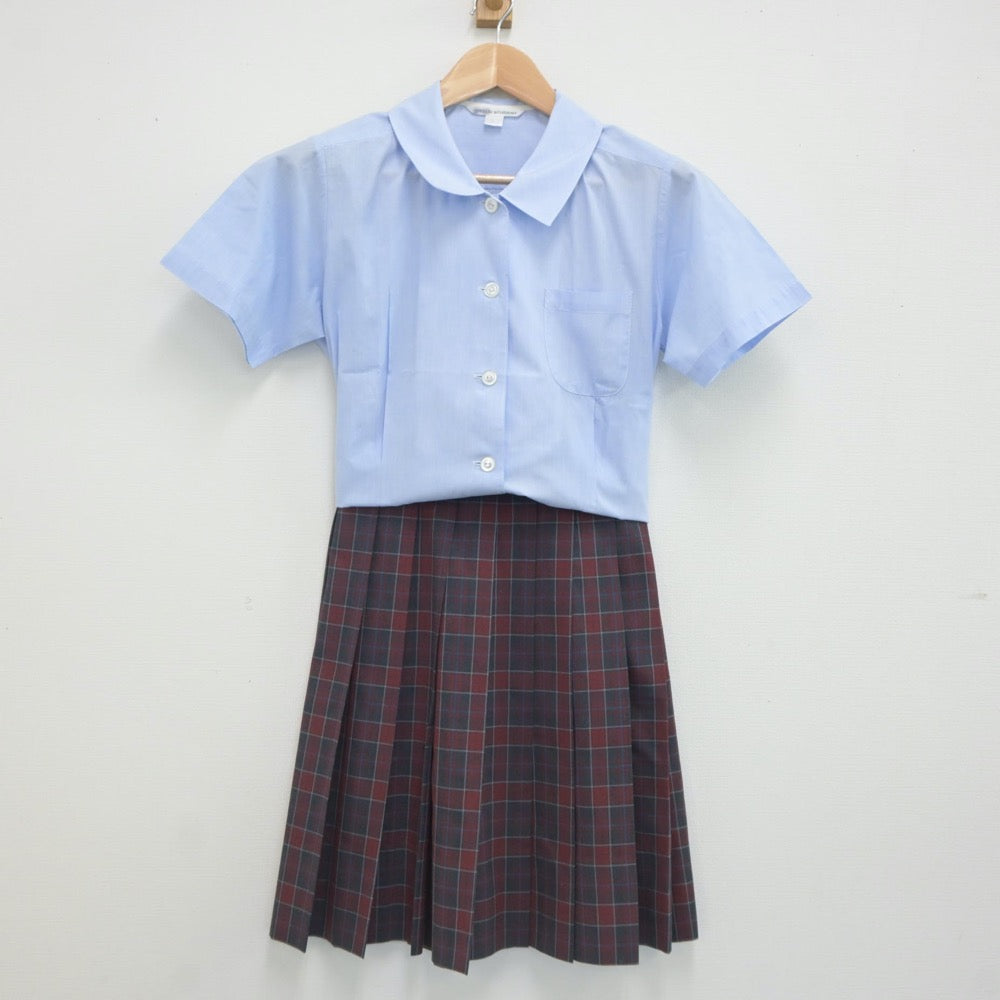 【中古】岡山県 岡山中央中学校 女子制服 2点（シャツ・スカート）sf023464