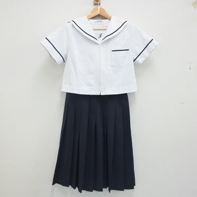 【中古】福岡県 福岡工業大学附属城東高等学校 女子制服 2点（セーラー服・スカート）sf023470