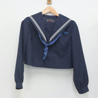 【中古】福岡県 志免中学校 女子制服 3点（セーラー服・ジャンパースカート）sf023478