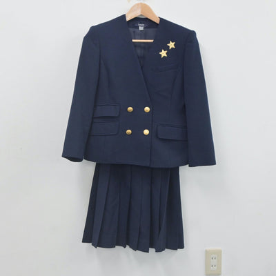 【中古】岡山県 就実高等学校 女子制服 4点（ブレザー・ベスト・スカート）sf023480