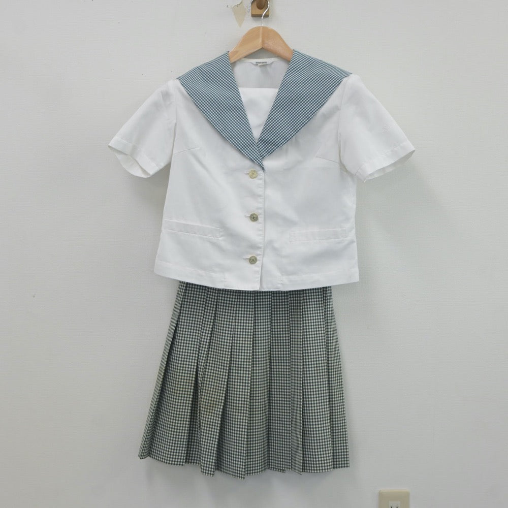 【中古】岡山県 就実高等学校 女子制服 5点（セーラー服・スカート）sf023482