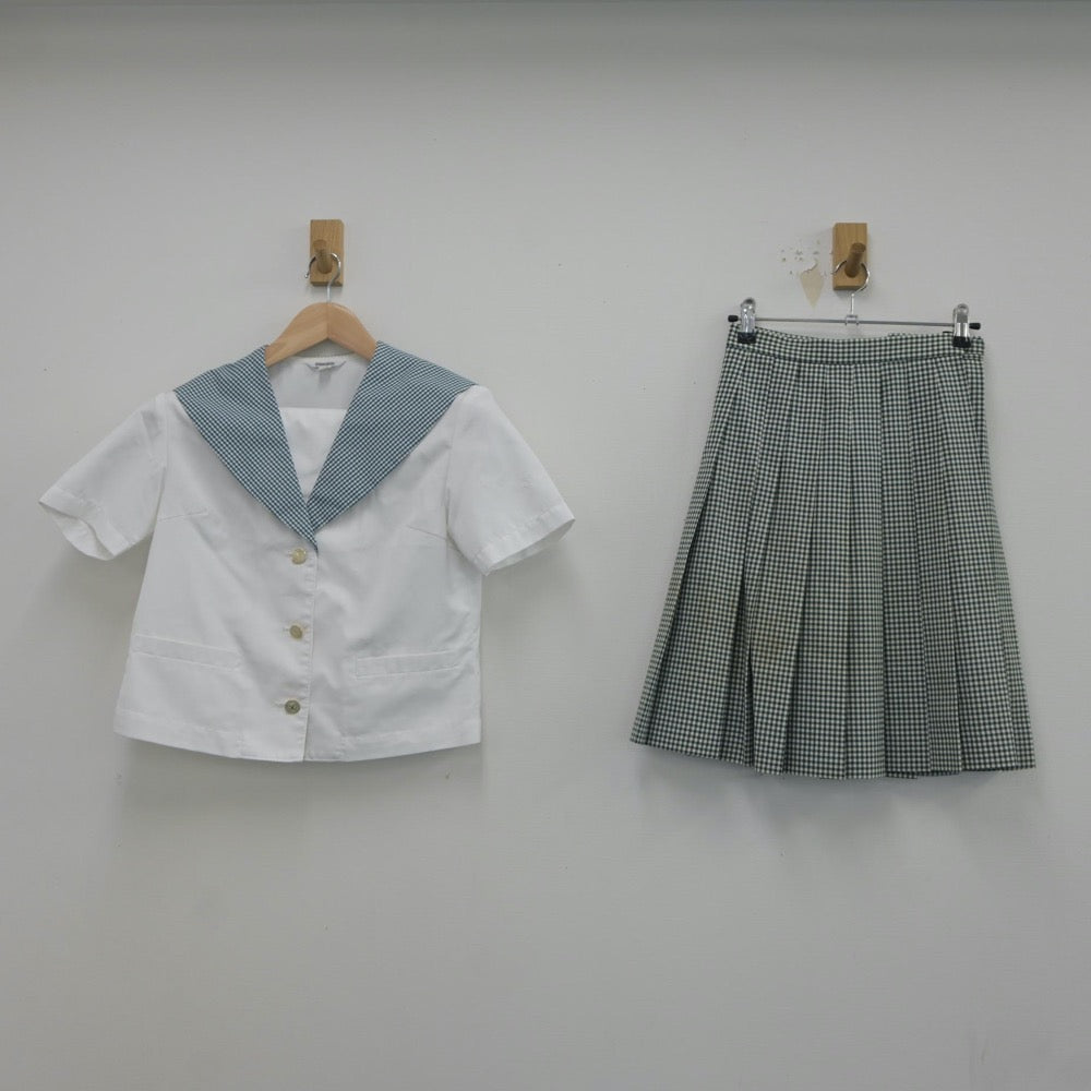 【中古】岡山県 就実高等学校 女子制服 5点（セーラー服・スカート）sf023482