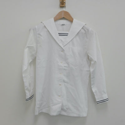 【中古】岡山県 就実高等学校 女子制服 3点（セーラー服・シャツ）sf023483