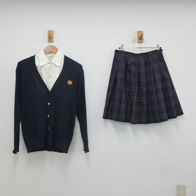 【中古】愛知県 安城学園高等学校 女子制服 3点（シャツ・ニット・スカート）sf023486