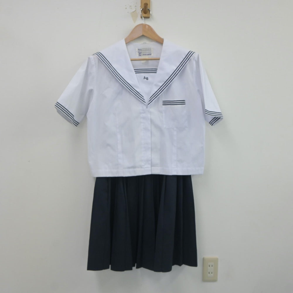 【中古】愛知県 安城学園高等学校 女子制服 2点（セーラー服・スカート）sf023487