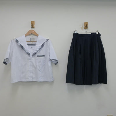 【中古】愛知県 安城学園高等学校 女子制服 2点（セーラー服・スカート）sf023487