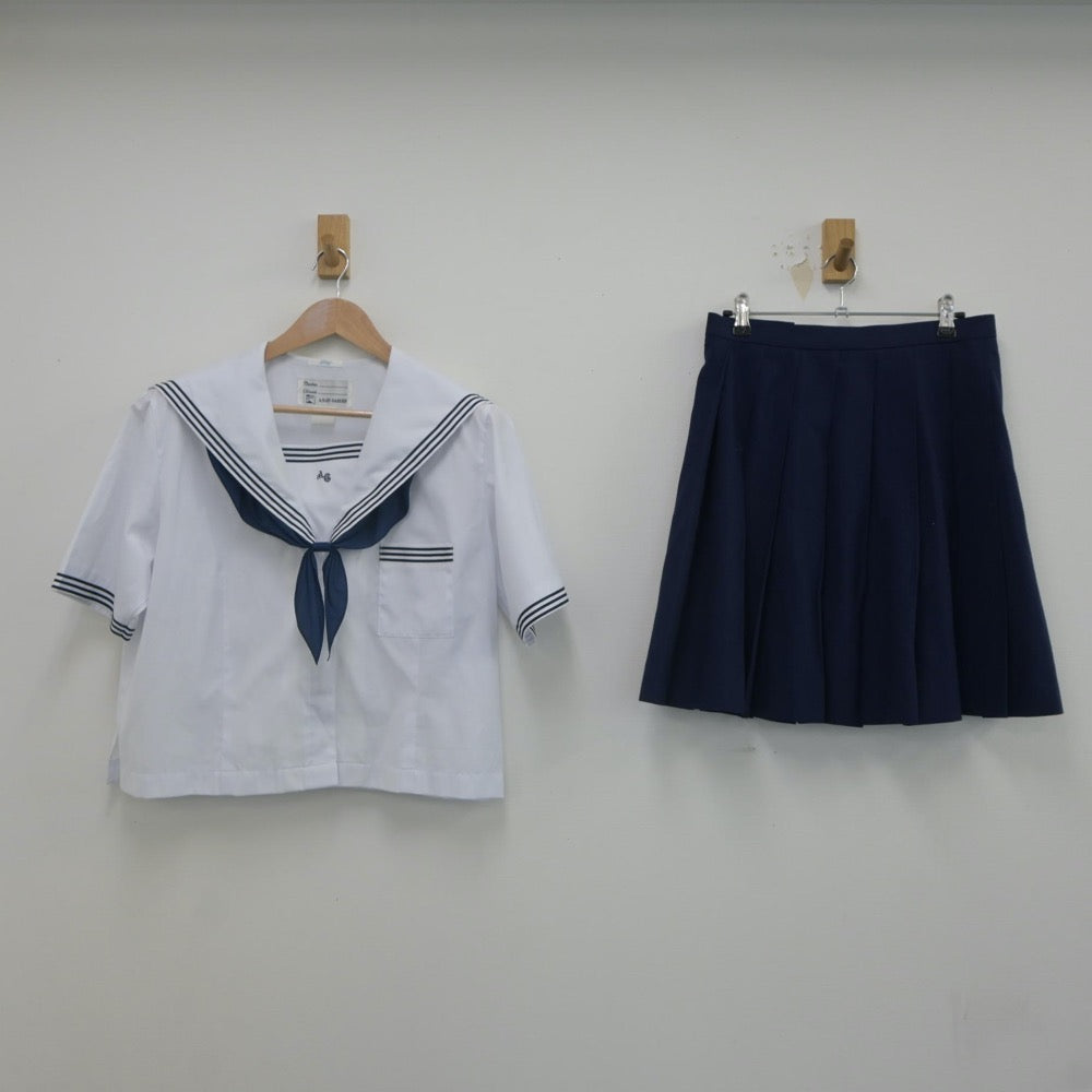 【中古】愛知県 安城学園高等学校 女子制服 3点（セーラー服・スカート）sf023488