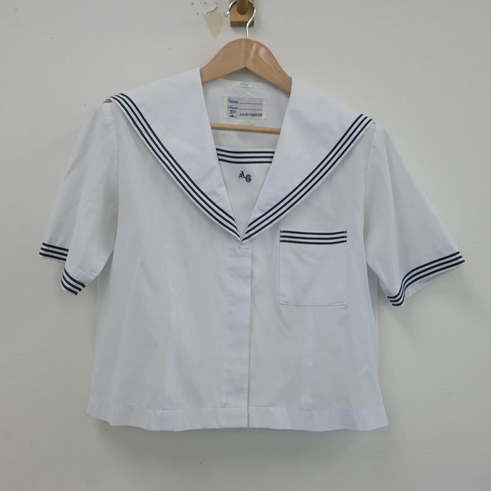 【中古】愛知県 安城学園高等学校 女子制服 2点（セーラー服・ニットベスト）sf023489