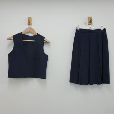 【中古】神奈川県 大鳥中学校 女子制服 2点（ベスト・スカート）sf023492