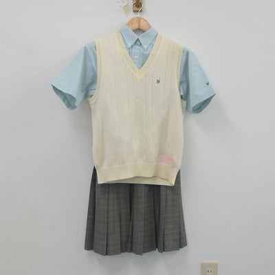 【中古】神奈川県 横浜創英高等学校 女子制服 3点（シャツ・ニットベスト・スカート）sf023494