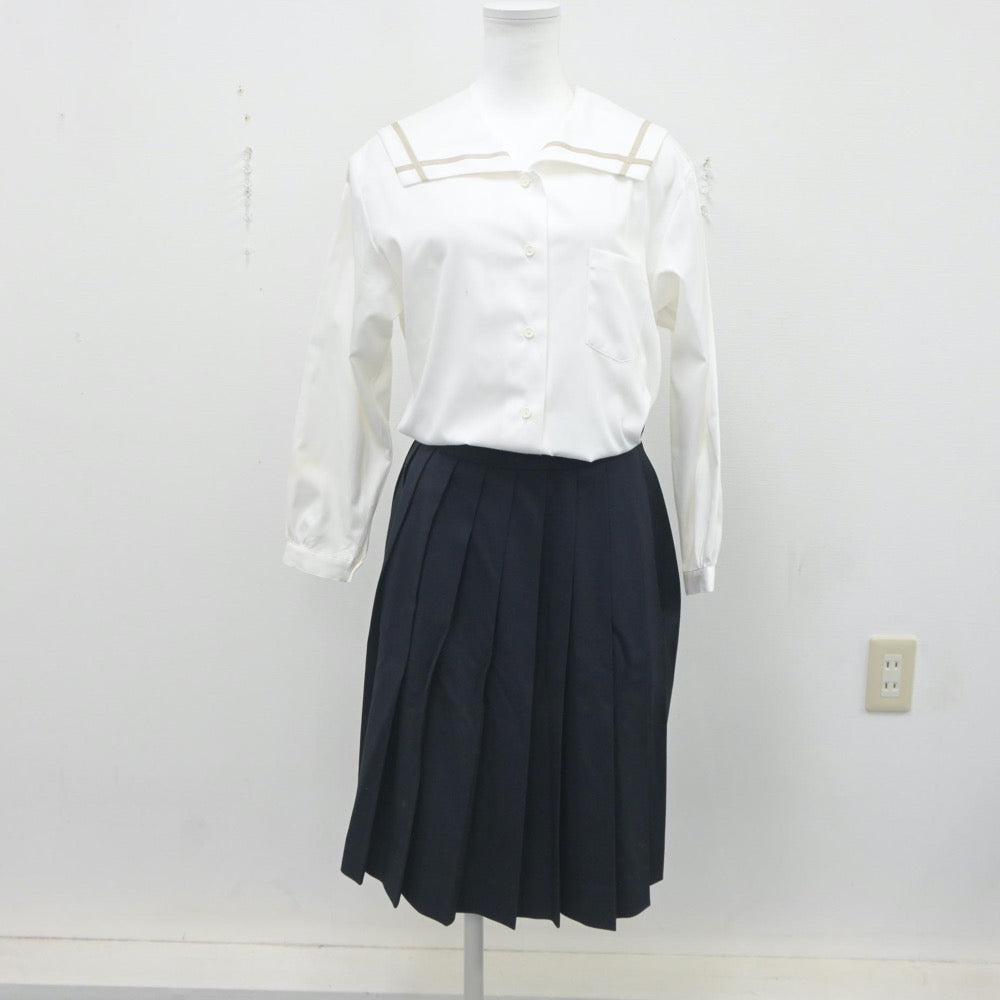 【中古】岡山県 岡山南高等学校 女子制服 5点（ブレザー・セーラー服・シャツ・スカート）sf023497