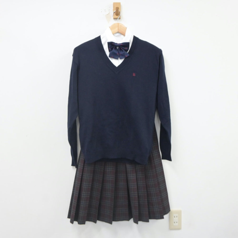 【中古】大阪府 関西大学第一中学校・高等学校 女子制服 4点（シャツ・ニット・スカート）sf023502