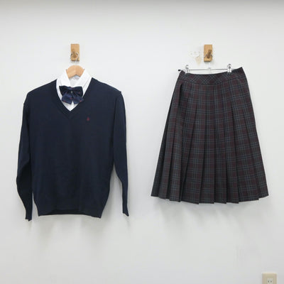 【中古】大阪府 関西大学第一中学校・高等学校 女子制服 4点（シャツ・ニット・スカート）sf023502