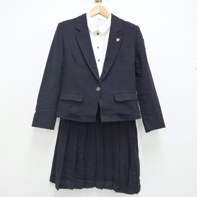 【中古】福岡県 久留米商業高等学校 女子制服 4点（ブレザー・シャツ・スカート）sf023524