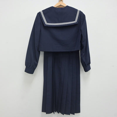 【中古】福岡県 高取中学校 女子制服 3点（セーラー服・ジャンパースカート）sf023530