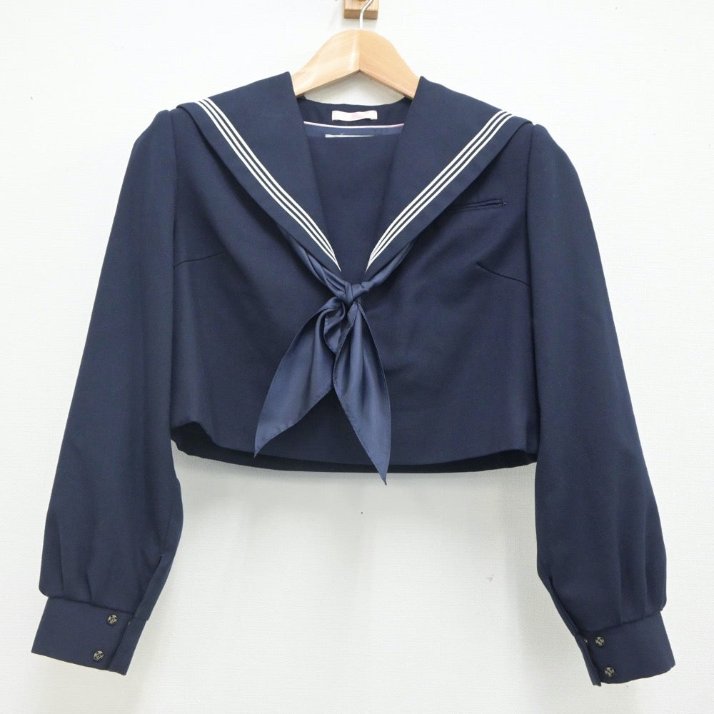 【中古】福岡県 高取中学校 女子制服 3点（セーラー服・ジャンパースカート）sf023530