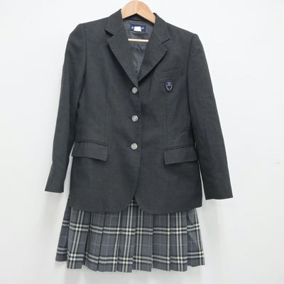 【中古】東京都 深川高等学校 女子制服 4点（ブレザー・ニットベスト・スカート）sf023541