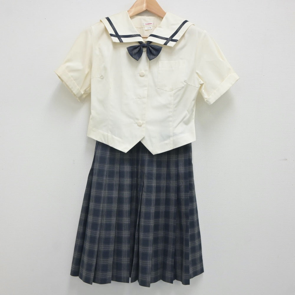 【中古】岡山県 岡山南高等学校 女子制服 4点（セーラー服・スカート）sf023545