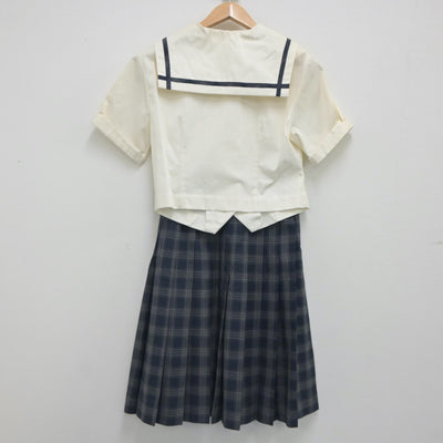 【中古】岡山県 岡山南高等学校 女子制服 4点（セーラー服・スカート）sf023545