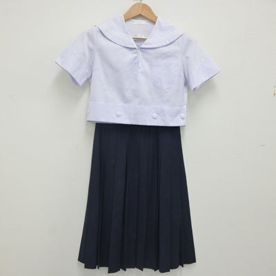 【中古】大阪府 樟蔭中学校 女子制服 2点（セーラー服・スカート）sf023552