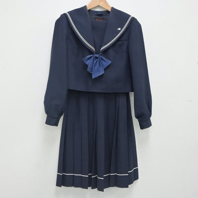 【中古】福岡県 直方高等学校 女子制服 3点（セーラー服・スカート）sf023559