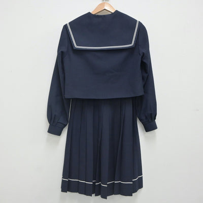 【中古】福岡県 直方高等学校 女子制服 3点（セーラー服・スカート）sf023559