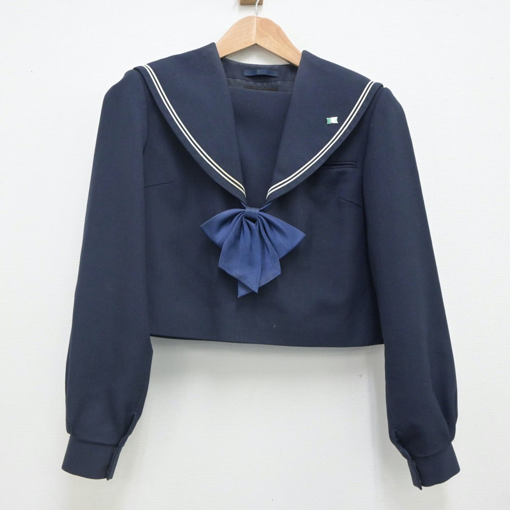 【中古】福岡県 直方高等学校 女子制服 3点（セーラー服・スカート）sf023559