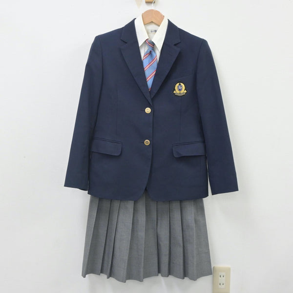 中古制服】岡山県 岡山東商業高等学校 女子制服 4点（ブレザー・シャツ