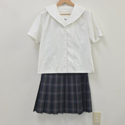 【中古】群馬県 前橋西高等学校 女子制服 2点（シャツ・スカート）sf023589