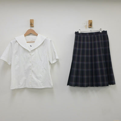 【中古】群馬県 前橋西高等学校 女子制服 2点（シャツ・スカート）sf023589