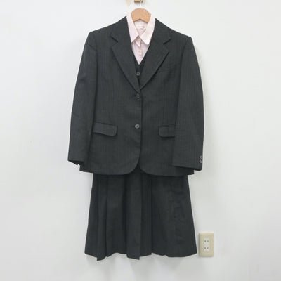 【中古】佐賀県 牛津高等学校 女子制服 4点（ブレザー・ベスト・シャツ・スカート）sf023590